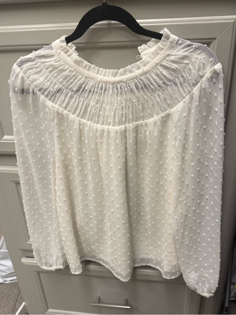 J. Crew Swiss Dot Long-Sleeve Blouse